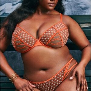 Savage X Fenty LIL TIED UP EMBROIDERED UNLINED BRA Size 38DDD